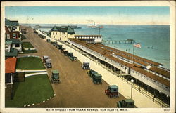 Bath Houses From Ocean Avenue Oak Bluffs, MA Postcard Postcard Postcard