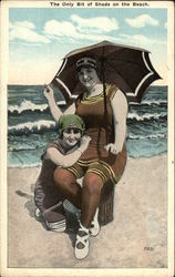 The Only Bit of Shade on the Beach Swimsuits & Pinup Postcard Postcard Postcard