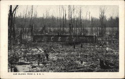 Car Blown From Chicago & Eastern Illinois Disasters Postcard Postcard Postcard