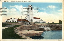 Oregon Short Line Depot and Esplanade Boise, ID Postcard Postcard Postcard