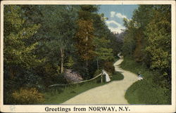 Greetings from Norway, NY Postcard