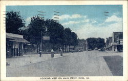 Looking West on Main Street Postcard