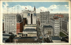 Baltimore Street East From B. & O. Building Maryland Postcard Postcard Postcard