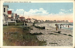 Cottages and Beach Wells Beach, ME Postcard Postcard Postcard