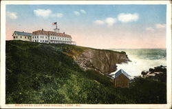 Bald Head Cliff and House York, ME Postcard Postcard Postcard