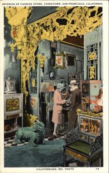 Interior of Chinese Store, Chinatown Postcard