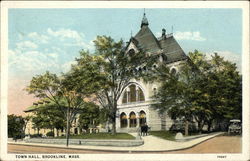 Town Hall Brookline, MA Postcard Postcard Postcard