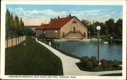 Greenwood Memorial Bath House and Pool Postcard