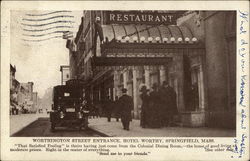 Worthington Street Entrance, Hotel Worthy Postcard