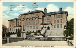 Wallace Way and High School Postcard