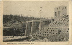 Victoria Dam Rockland, MI Postcard Postcard Postcard