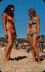 Women in Bikinis on Beach Mexico Swimsuits & Pinup Postcard Postcard Postcard