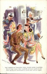 The American Theatre Wing Stage Door Canteen Comic Postcard Postcard Postcard