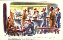 The American Theatre Wing Stage Door Canteen Comic Postcard Postcard Postcard