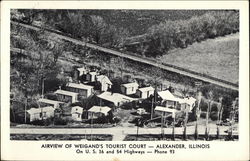 Airview of Weigand's Tourist Court Alexander, IL Postcard Postcard Postcard