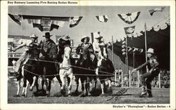 Ray Ramsey Lassoing Five Racing Rodeo Horses Rodeos Postcard Postcard Postcard