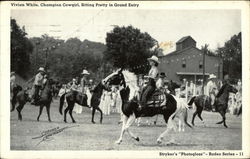 Vivian White, Champion Cowgirl, Sitting Pretty in Grand Entry Rodeos Postcard Postcard Postcard