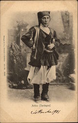 Traditional Costume of Aritzo, Sardinia Postcard