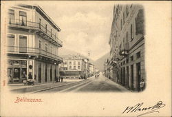 Street Scene Bellinzona, Switzerland Postcard Postcard