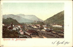 View of Town and Railway Station Bellinzona, Switzerland Postcard Postcard