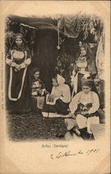 Local Residents in Traditional Costume Aritzo (Sardinia), Italy Postcard Postcard