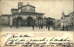 Statue and Theater of Giuseppe Giusti Monsummano, Italy Postcard Postcard