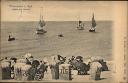 Beach and Sail Boats Westerland, Germany Postcard Postcard