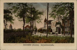 SCHWERIN (Warthe) Schlachthofstrasse Germany Postcard Postcard