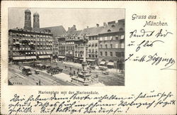 Marienplatz mit der Mariensaule Munich, Germany Postcard Postcard