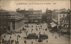 Place de la Comedie et Rue Ste-Catherine Bordeaux, France Postcard Postcard