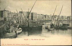 Via Marina dal Mare Naples, Italy Postcard Postcard