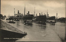 Shipping in the Hooghly, Calcutta Kalkota, India Postcard Postcard