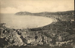 Aerial View of Town and Bay Postcard