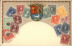 Venezuelan Stamps Postcard