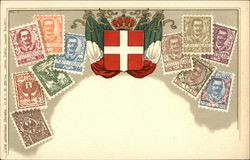 Italian Stamps Postcard