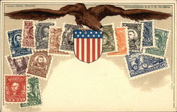 U.S.A. Stamps Postcard