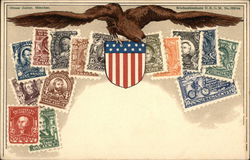 U.S.A. Stamps Postcard