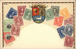 Venezuelan Stamps Postcard