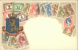 Stamps from The Netherlands Postcard