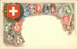 Swiss Stamps Postcard