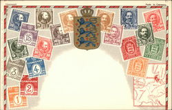 Danish Stamps Postcard