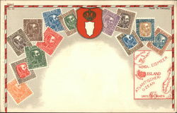 Stamps of Iceland Postcard