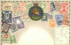 Iran - Persian Stamps Postcard