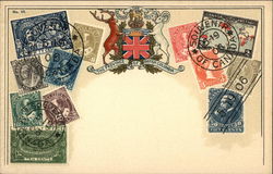 Canadian Stamps Postcard