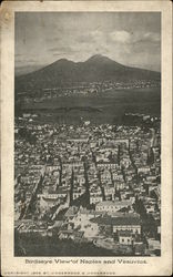 Bird's Eye View of Naples and Vesuvius Italy Postcard Postcard