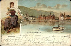 Alpenquai Zurich, Switzerland Postcard Postcard