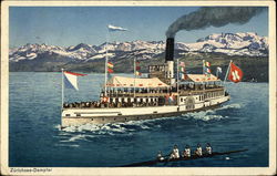 Steamer, Lake Zurich Postcard