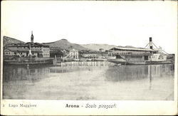 Scalo Piroscafi, Lago Maggiore Arona, Italy Postcard Postcard