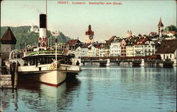 Steamer at the Quay Postcard