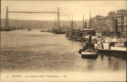 Rouen - La Seine et le Pont Transborduer France Postcard Postcard